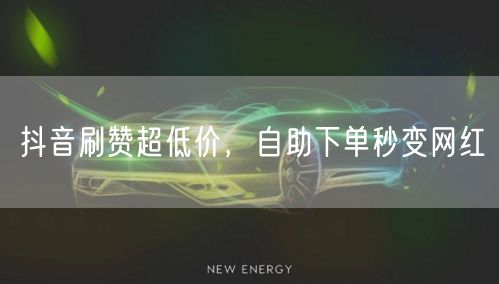 抖音刷赞超低价，自助下单秒变网红