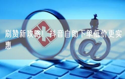 刷赞新攻略！抖音自助下单低价更实惠