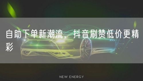 自助下单新潮流，抖音刷赞低价更精彩