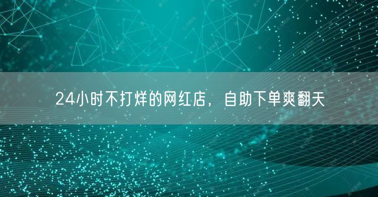 24小时不打烊的网红店，自助下单爽翻天