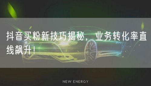 抖音买粉新技巧揭秘，业务转化率直线飙升！
