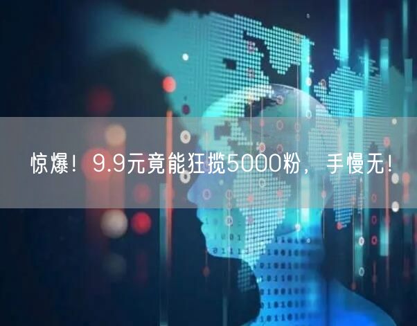 惊爆！9.9元竟能狂揽5000粉，手慢无！