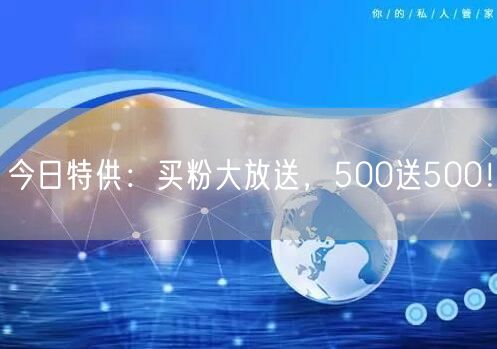 今日特供：买粉大放送，500送500！