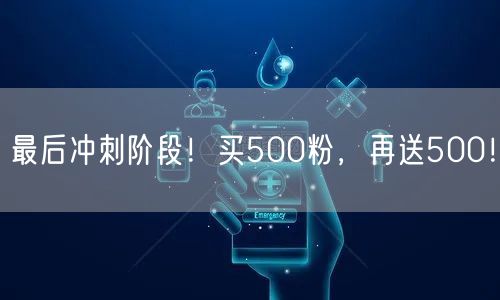 最后冲刺阶段！买500粉，再送500！