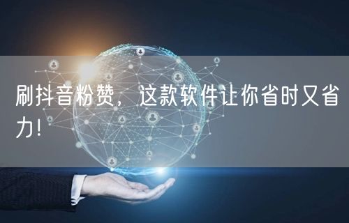 刷抖音粉赞，这款软件让你省时又省力！