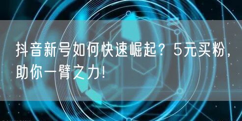 抖音新号如何快速崛起？5元买粉，助你一臂之力！