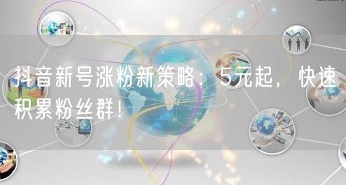 抖音新号涨粉新策略：5元起，快速积累粉丝