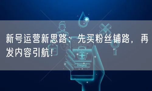 新号运营新思路：先买粉丝铺路，再发内容引航！