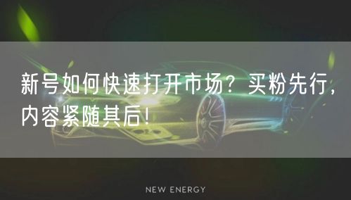 新号如何快速打开市场？买粉先行，内容紧随其后！