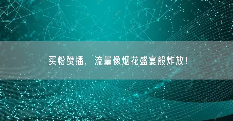 买粉赞播，流量像烟花盛宴般炸放！