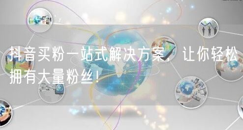 抖音买粉一站式解决方案，让你轻松拥有大量粉丝！
