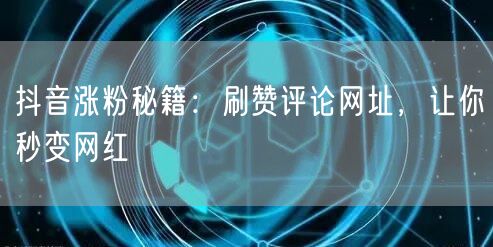 抖音涨粉秘籍：刷赞评论网址，让你秒变网红