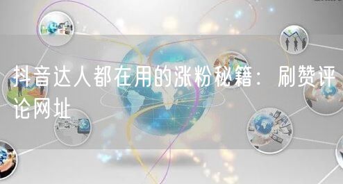 抖音达人都在用的涨粉秘籍：刷赞评论网址