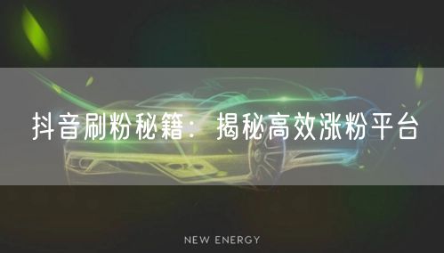 抖音刷粉秘籍：揭秘高效涨粉平台