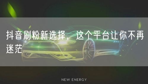 抖音刷粉新选择，这个平台让你不再迷茫