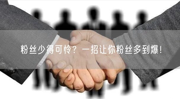 粉丝少得可怜？一招让你粉丝多到爆！