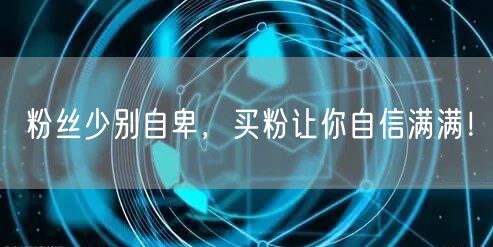 粉丝少别自卑，买粉让你自信满满！