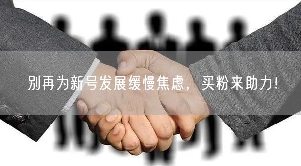 别再为新号发展缓慢焦虑，买粉来助力！