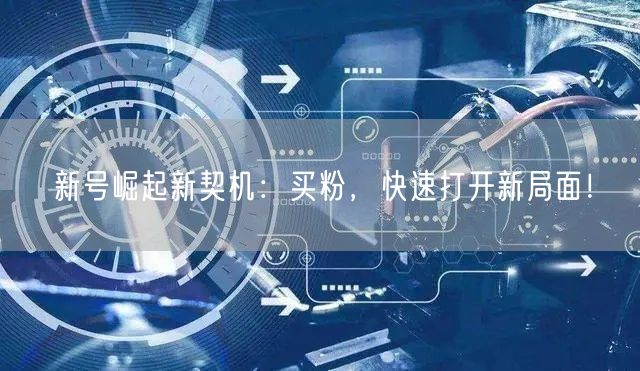 新号崛起新契机：买粉，快速打开新局面！