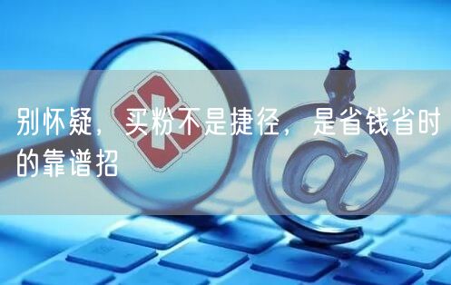 别怀疑，买粉不是捷径，是省钱省时的靠谱招