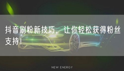 抖音刷粉新技巧，让你轻松获得粉丝支持！