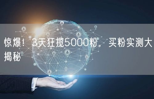 惊爆！3天狂揽5000粉，买粉实测大揭秘
