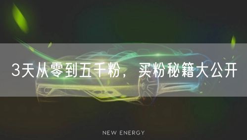 3天从零到五千粉，买粉秘籍大公开