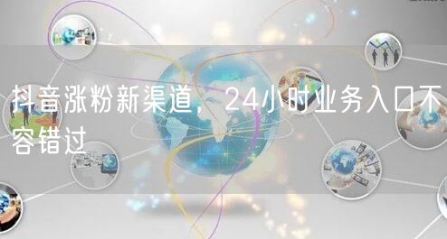 抖音涨粉新渠道，24小时业务入口不容错过