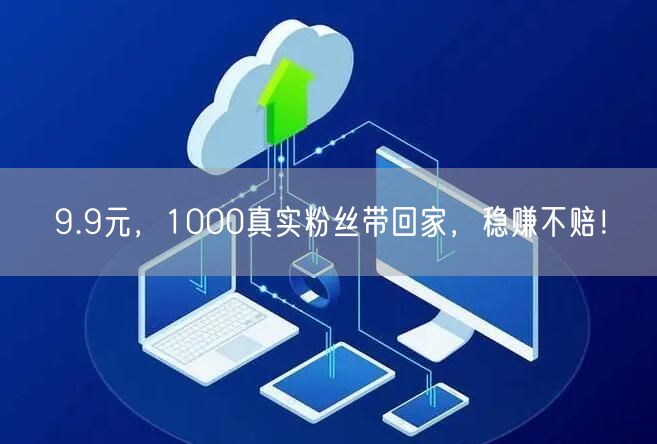 9.9元，1000真实粉丝带回家，稳赚不赔！