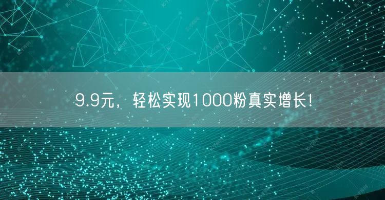 9.9元，轻松实现1000粉真实增长！