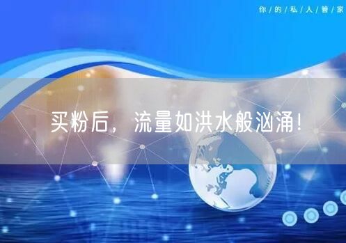 买粉后，流量如洪水般汹涌！
