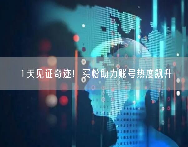 1天见证奇迹！买粉助力账号热度飙升