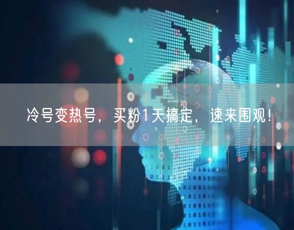 冷号变热号，买粉1天搞定，速来围观！