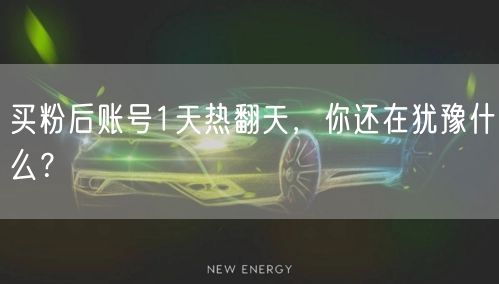 买粉后账号1天热翻天，你还在犹豫什么？