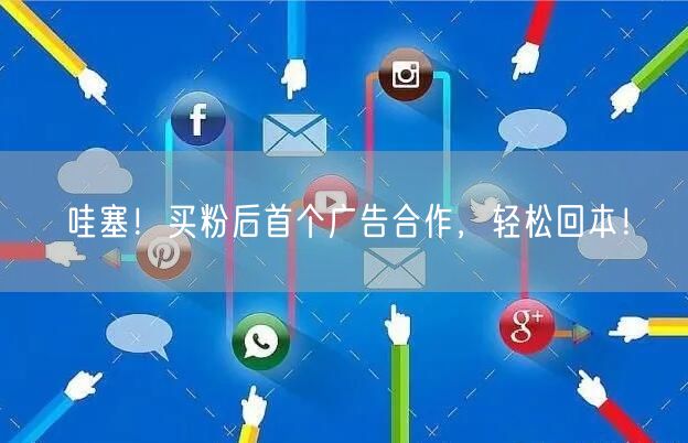 哇塞！买粉后首个广告合作，轻松回本！