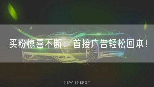 买粉惊喜不断：首接广告轻松回本！