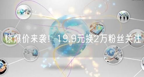 惊爆价来袭！19.9元换2万粉丝关注