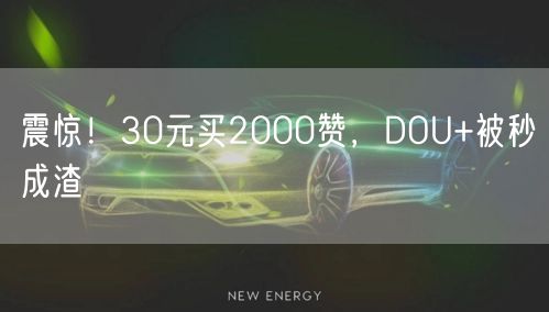 震惊！30元买2000赞，DOU+被秒成渣