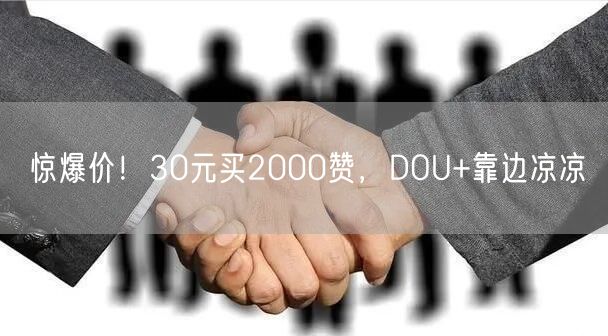 惊爆价！30元买2000赞，DOU+靠边