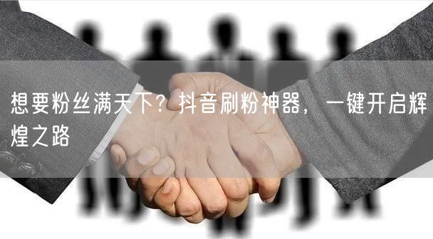 想要粉丝满天下？抖音刷粉神器，一键开启辉煌之路