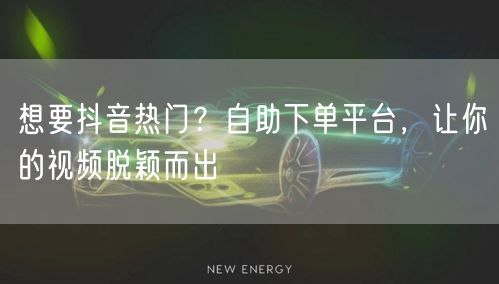 想要抖音热门？自助下单平台，让你的视频脱颖而出
