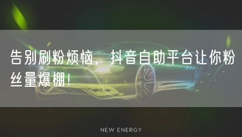 告别刷粉烦恼，抖音自助平台让你粉丝量爆棚！