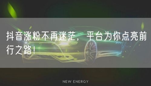 抖音涨粉不再迷茫，平台为你点亮前行之路！