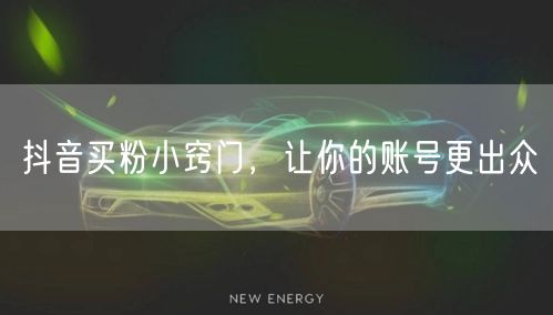 抖音买粉小窍门，让你的账号更出众