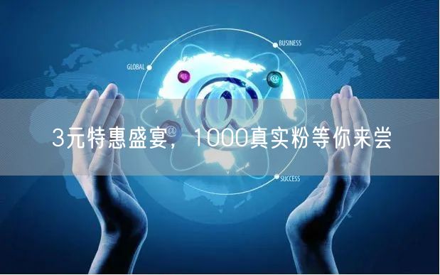3元特惠盛宴，1000真实粉等你来尝