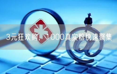 3元狂欢购，1000真实粉快速聚集