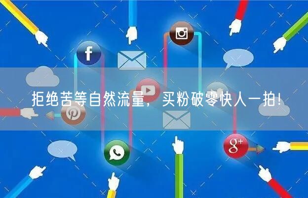 拒绝苦等自然流量，买粉破零快人一拍！