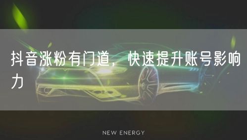 抖音涨粉有门道，快速提升账号影响力