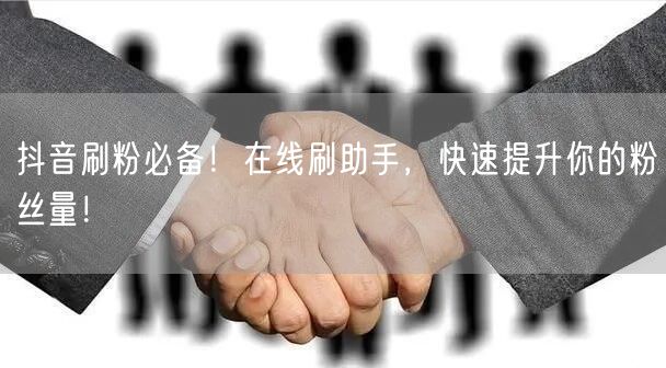 抖音刷粉必备！在线刷助手，快速提升你的粉