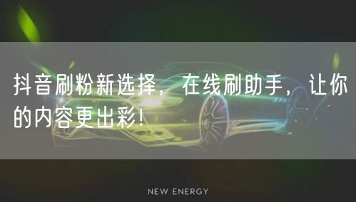 抖音刷粉新选择，在线刷助手，让你的内容更出彩！
